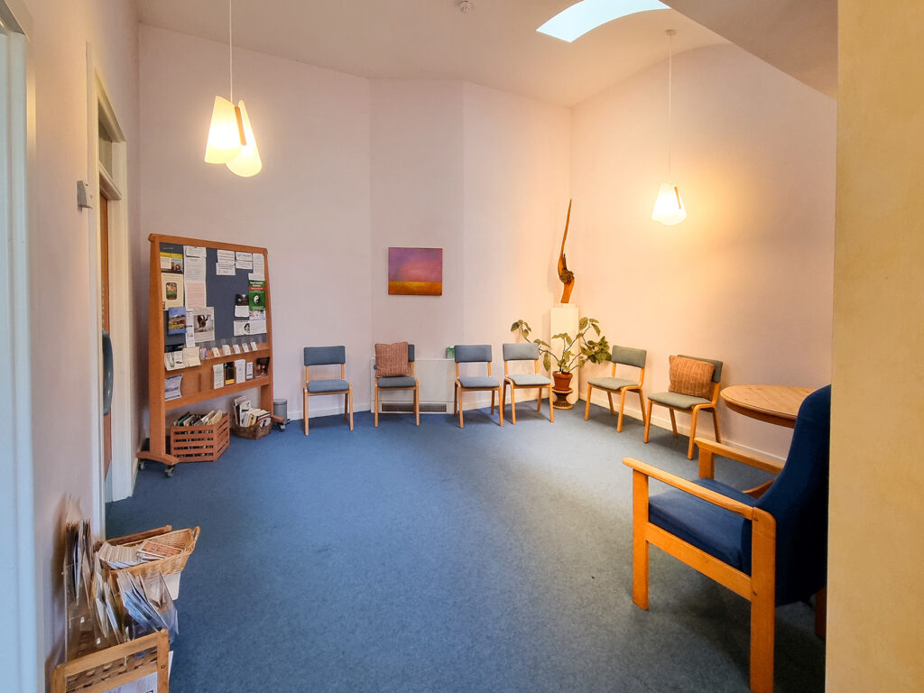 Our inviting reception and cosy waiting area